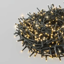 Catena 30 m, 1000 miniled bianco caldo, cavo verde