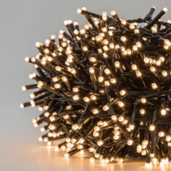 Catena 30 m, 1000 miniled bianco caldo e bianco extra caldo, cavo nero