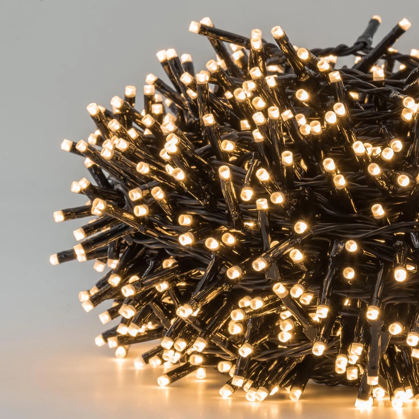 Catena 30 m, 1000 miniled bianco caldo e bianco extra caldo, cavo nero