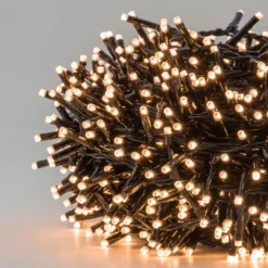 Catena 30 m, 1000 miniled bianco caldo e bianco extra caldo, cavo nero