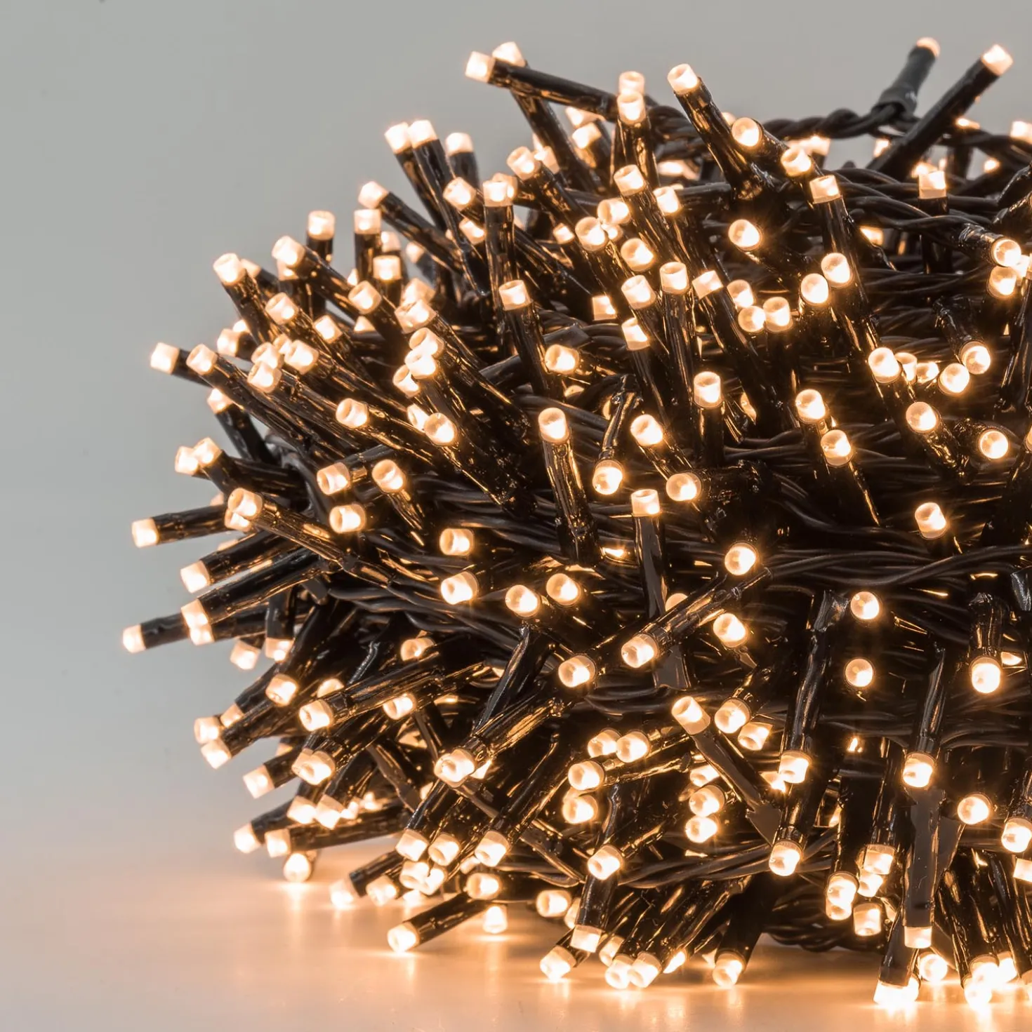 Catena 30 m, 1000 miniled bianco caldo e bianco extra caldo, cavo nero