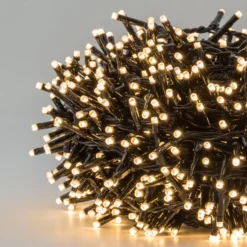 Catena 30 m, 1000 miniled bianco caldo e bianco extra caldo, cavo nero