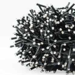Catena 30 m, 1000 miniled bianco caldo e bianco extra caldo, cavo nero