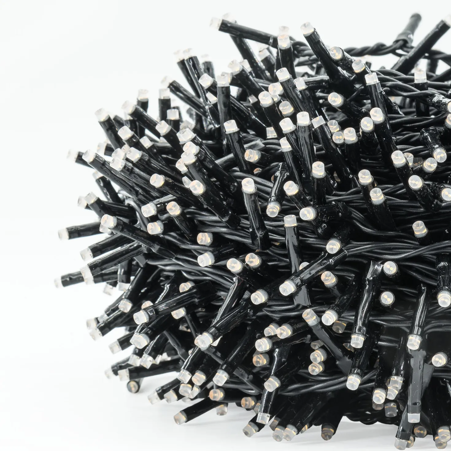 Catena 30 m, 1000 miniled bianco caldo e bianco extra caldo, cavo nero