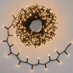 Catena 30 m, 1000 miniled bianco caldo e bianco extra caldo, cavo nero