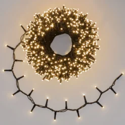 Catena 30 m, 1000 miniled bianco caldo e bianco extra caldo, cavo nero