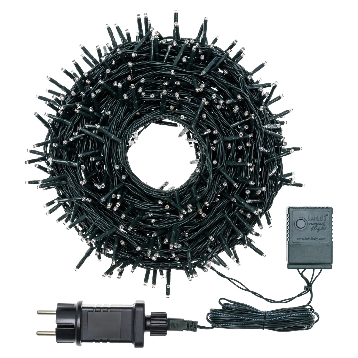 Catena 34 m, 480 miniled bianco extra caldo, cavo verde