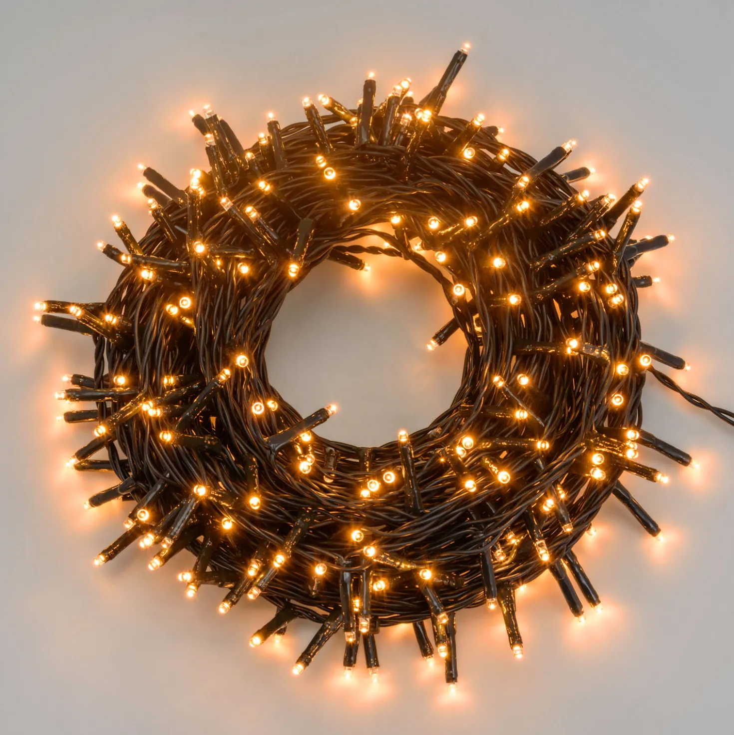 Catena 17 m, 240 miniled bianco extra caldo, cavo verde