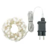Catena 10 m, 100 minisfere Gummy Ø 10 mm, microled bianco caldo, cavo metal argento