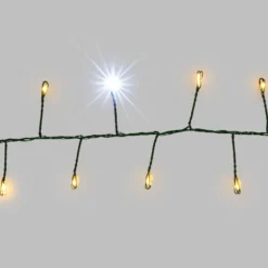 Catena Nastro di Luce 20 m, 1000 Micro led bianco caldo e freddo, cavo verde