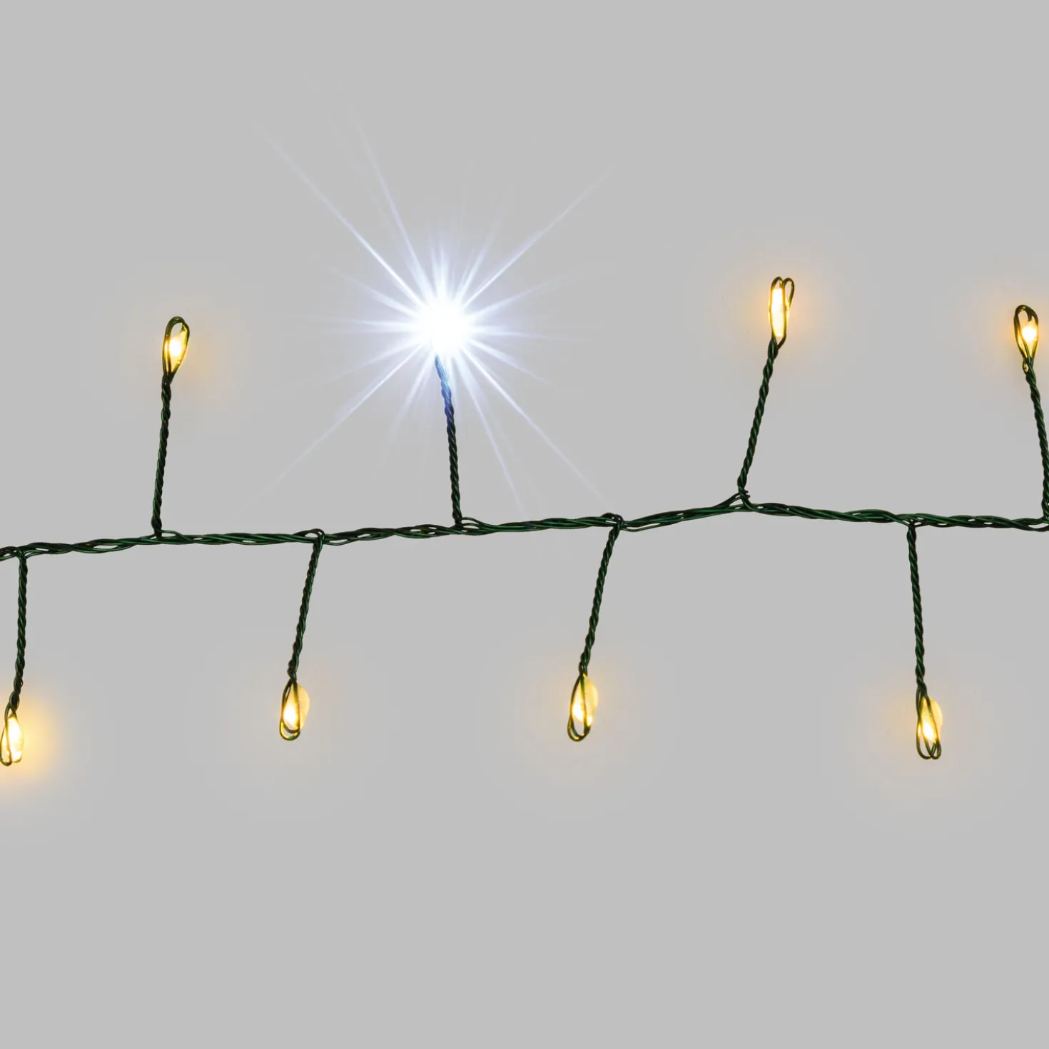 Catena Nastro di Luce 20 m, 1000 Micro led bianco caldo e freddo, cavo verde
