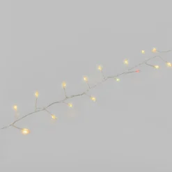 Catena Nastro di Luce 20 m, 1000 microled bianco caldo e RGB, cavo metal argento