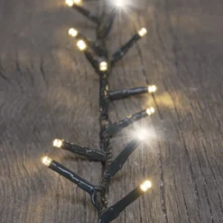 Catena Nastro di luce 40 m, 2000 miniled bianco caldo, cavo verde