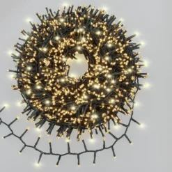 Catena Nastro di luce 40 m, 2000 miniled bianco caldo, cavo verde