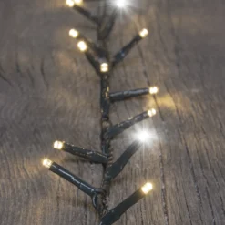 Catena Nastro di luce 40 m, 2000 miniled bianco caldo e bianco freddo, cavo verde