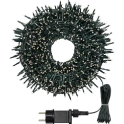 Catena Nastro di luce 20 m, 1000 miniled bianco caldo e bianco freddo, cavo verde