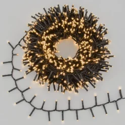 Catena Nastro di Luce 20,5 m, sensore di movimento, 1000 miniled bianco caldo, cavo nero