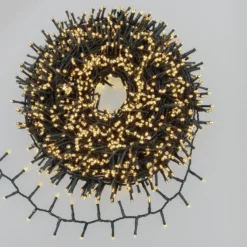 Catena Nastro di Luce 40 m, sensore di movimento, 2000 miniled bianco caldo, cavo nero