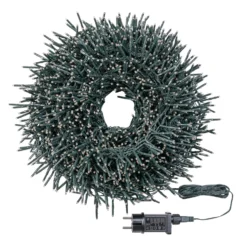 Catena Nastro di Luce Plus 50 m, 2500 miniled bianco extra caldo, cavo verde