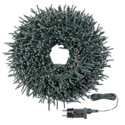 Catena Nastro di Luce Plus 60 m, 3000 miniled bianco caldo, cavo verde