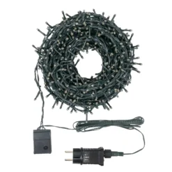 Catena Nastro di Luce StarFall 30 m, 1660 led bianco caldo e bianco freddo, cavo verde