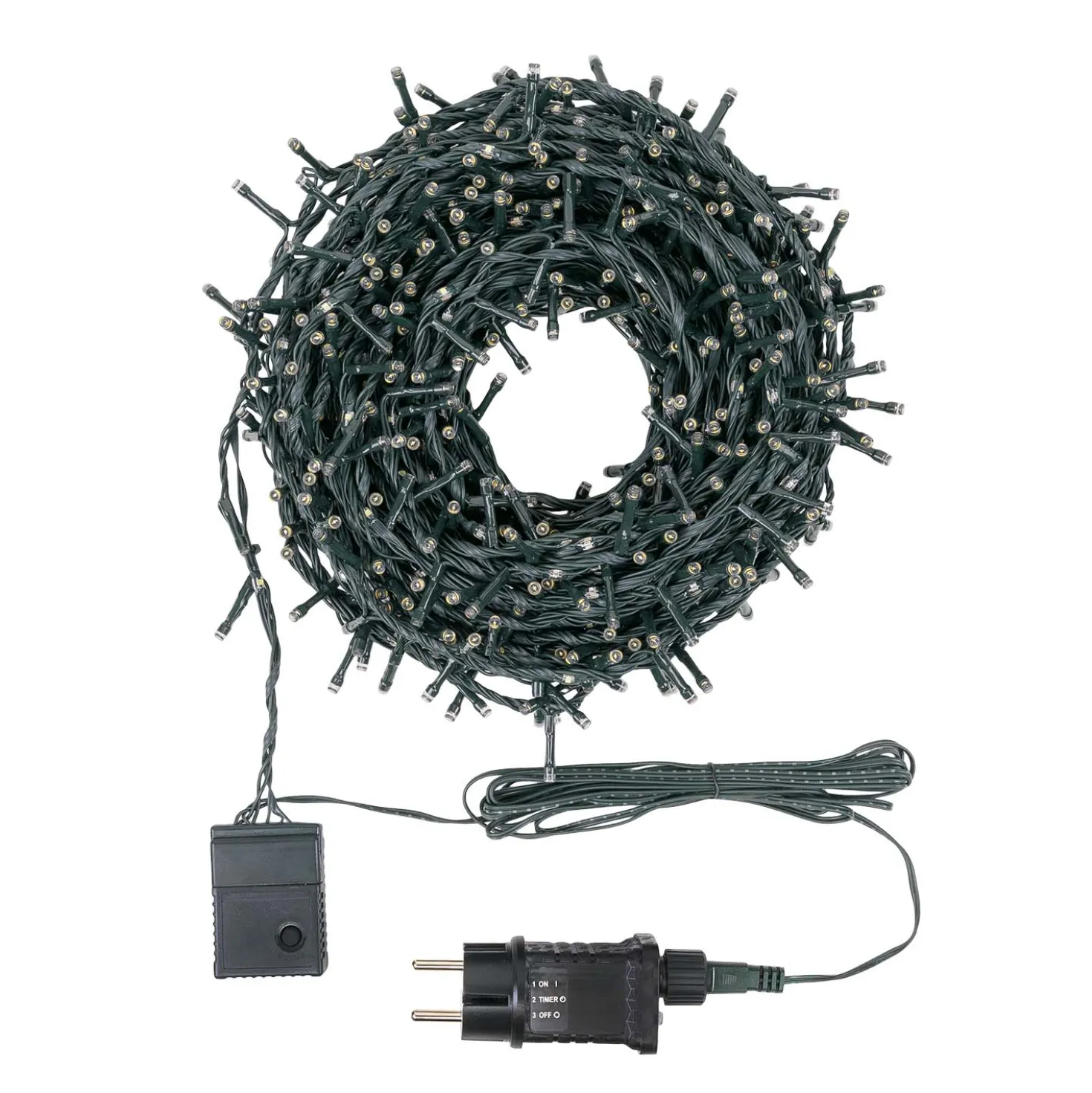 Catena Nastro di Luce StarFall 30 m, 1660 led bianco caldo e bianco freddo, cavo verde