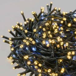 Catena Nastro di Luce StarFall 30 m, 1660 led bianco caldo e bianco freddo, cavo verde