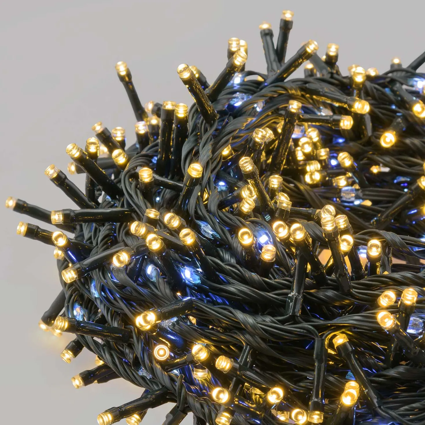 Catena Nastro di Luce StarFall 30 m, 1660 led bianco caldo e bianco freddo, cavo verde