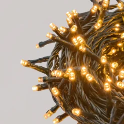 Catena Nastro di luci Connect+ 25 m, 1250 led bianco caldo, cavo verde, prolungabile