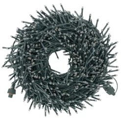 Catena Nastro di luci Connect+ 25 m, 1250 led bianco caldo, cavo verde, prolungabile