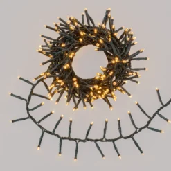 Catena Nastro di luci Connect+ 8 m, 400 led bianco caldo, cavo verde, prolungabile