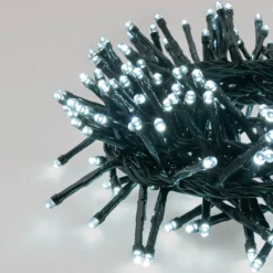 Catena Nastro di luci Connect+ 5 m, 250 led bianco freddo, cavo verde, prolungabile