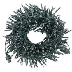 Catena Nastro di luci Connect+ 12 m, 600 led bianco caldo, cavo verde, prolungabile