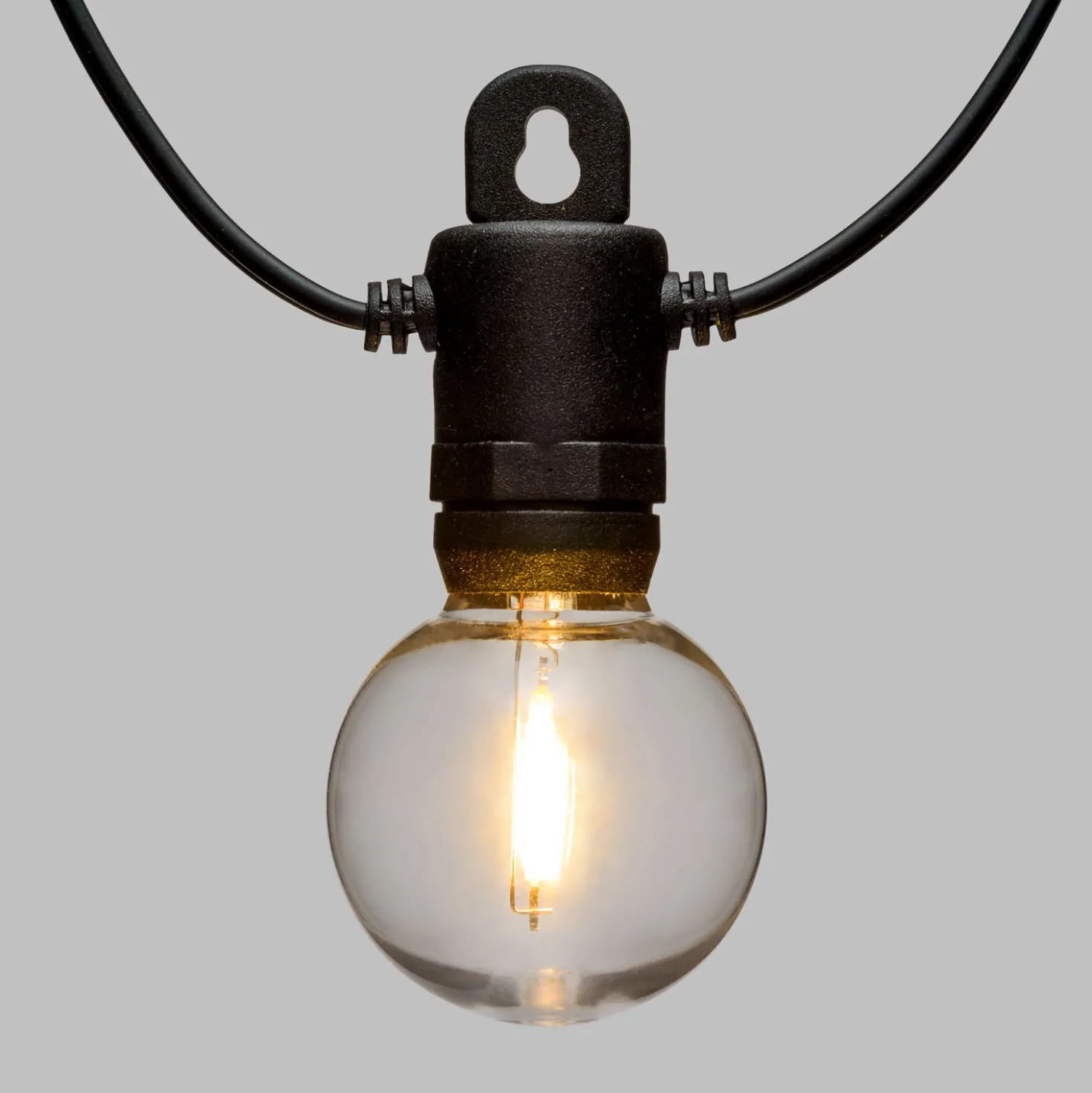 Catena Party light 9,5 m, 20 lampadine trasparenti Ø 40 mm, led bianco caldo