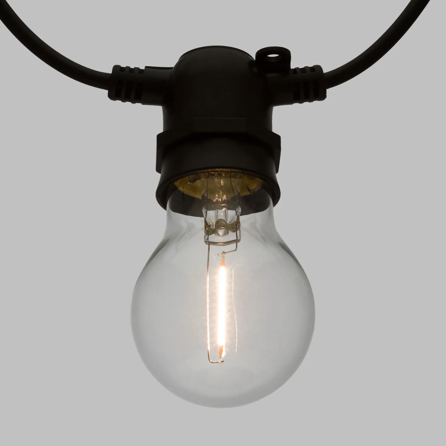 Catena Party 5 m, 10 lampadine goccia in vetro Ø 60 mm, led bianco caldo, prolungabile