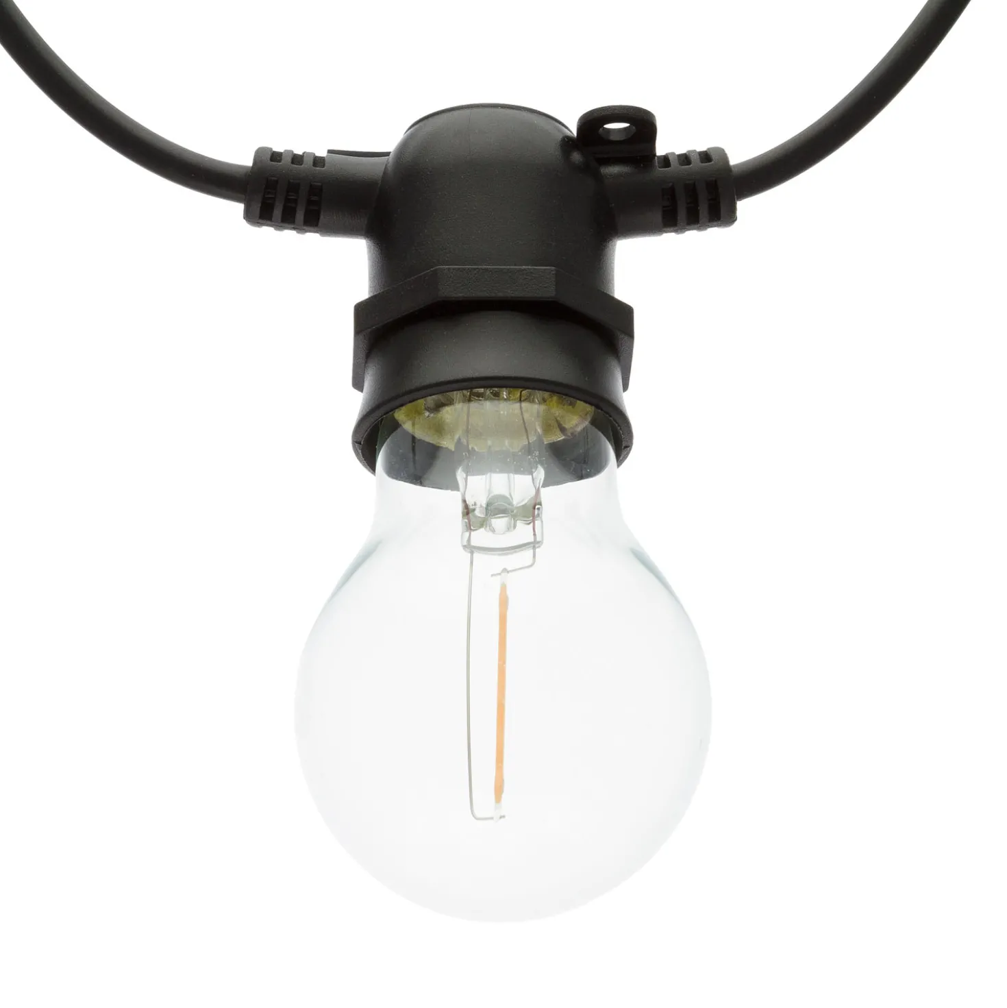 Catena Party 5 m, 10 lampadine goccia in vetro Ø 60 mm, led bianco caldo, prolungabile
