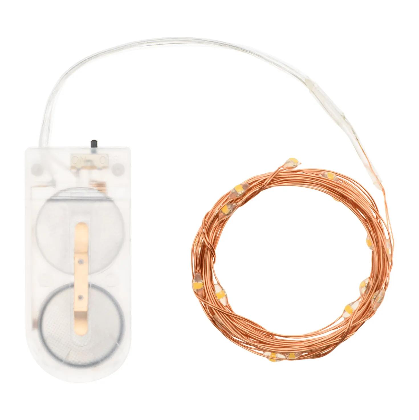 Catena rame a batteria 1,9 m con micro portabatterie, bianco extra caldo