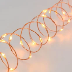 Catena rame 10 m, 200 microled bianco extra caldo