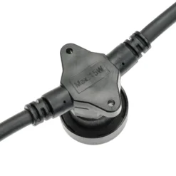 Catenaria con 8 portalampade E27, 5 metri, cavo nero, prolungabile