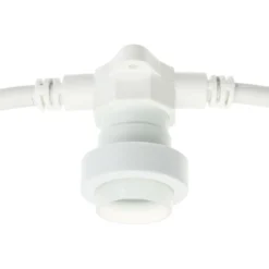 Catenaria con 16 portalampade E27, 5 metri, cavo bianco, prolungabile