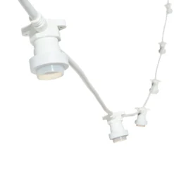 Catenaria con 16 portalampade E27, 5 metri, cavo bianco, prolungabile