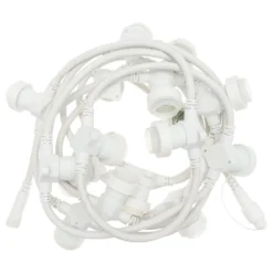 Catenaria con 16 portalampade E27, 5 metri, cavo bianco, prolungabile