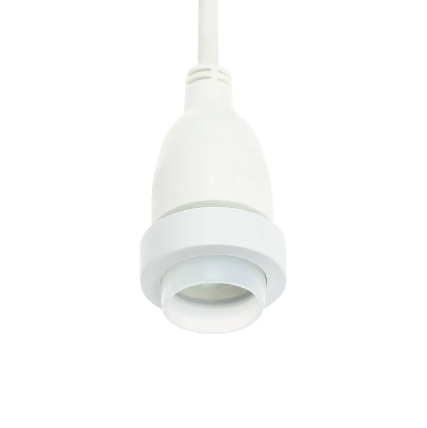 Catenaria con 8 portalampade pendenti E27, h 70 cm, 5 metri, cavo bianco, prolungabile