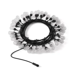 Catenaria Twinkly Plus RGB e Bianco caldo, 20 metri, 40 lampadine Pixel Led, cavo nero