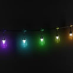 Catenaria Twinkly Plus RGB e Bianco caldo, 20 metri, 40 lampadine Pixel Led, cavo nero