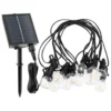 Catena solare di 5 m, 12 lampadine trasparenti Ø 40 mm, led bianco caldo