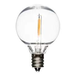 Catena solare di 5 m, 12 lampadine trasparenti Ø 40 mm, led bianco caldo