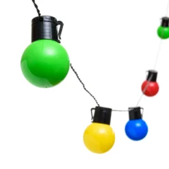 Catena solare 6 m, 15 lampadine multicolor Ø 50 mm, led bianco caldo
