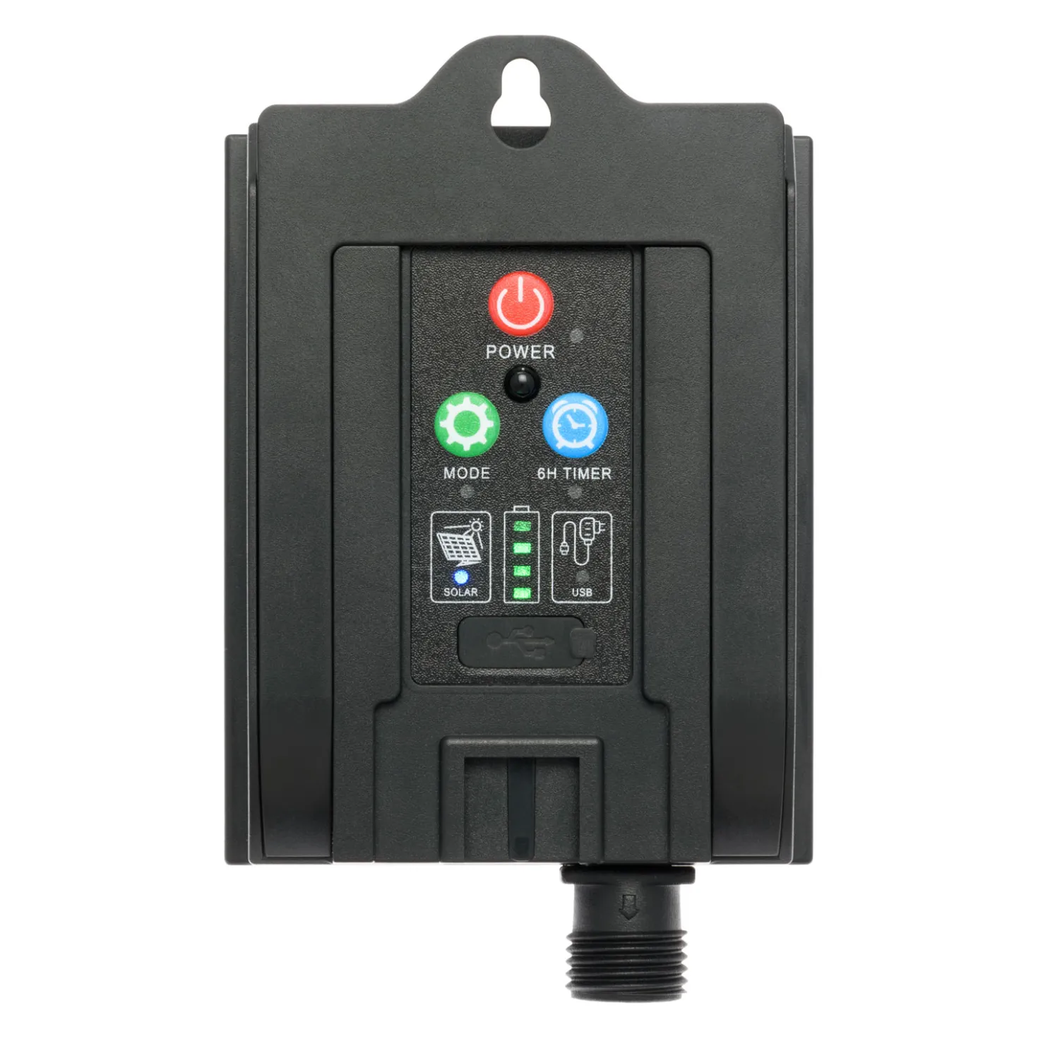 Catena solare 20 m, 400 led bianco caldo, cavo verde, Power Bank con ricarica USB