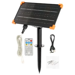 Catena solare 60 m, 1200 miniled bianco caldo, cavo verde, Power Bank con ricarica USB